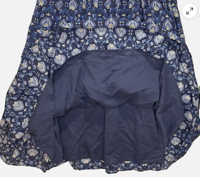 NWT Sundance Catalog Blue Short Sleeve Midi “Sechura Dress” Size XL $178