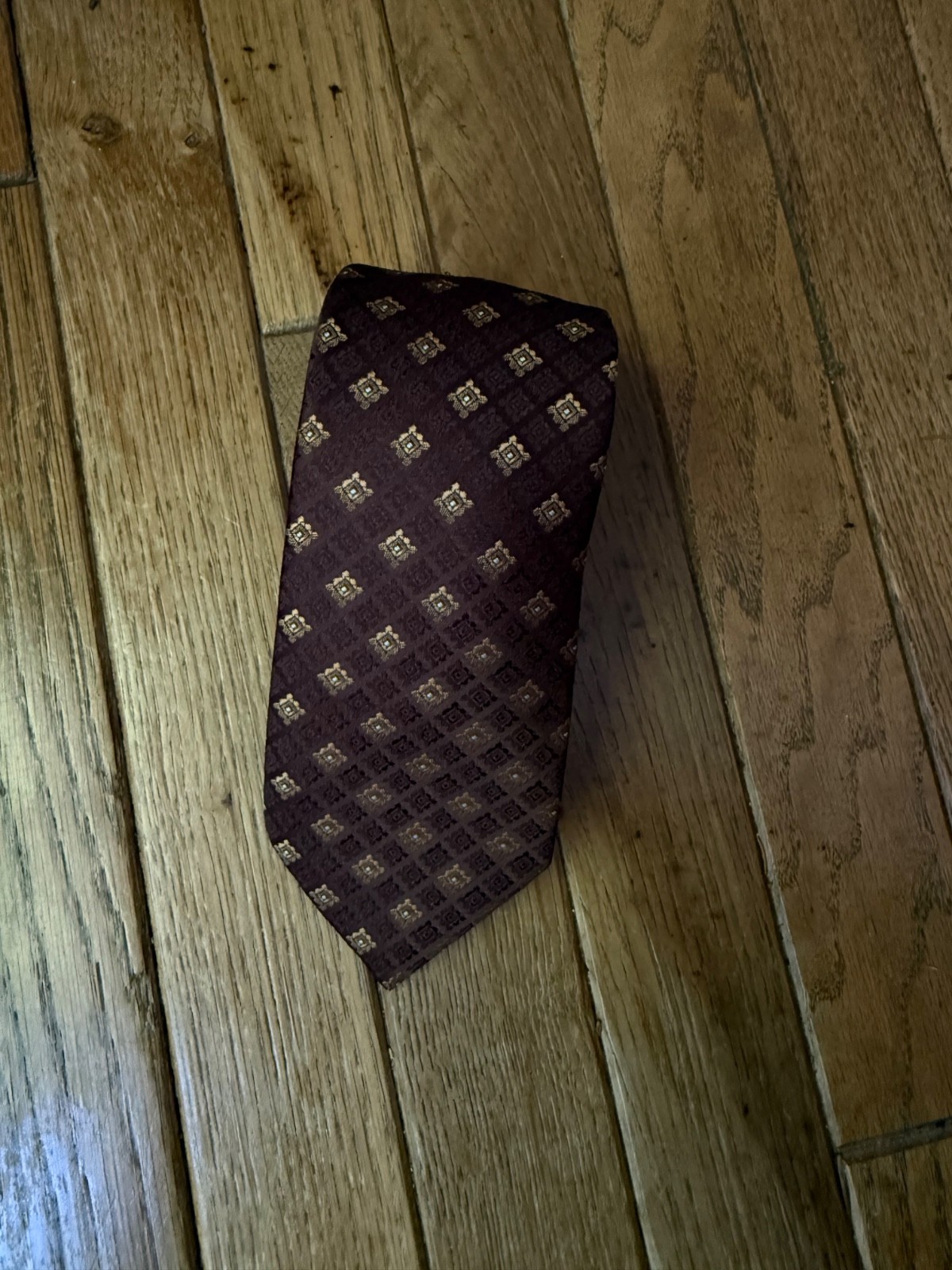 Vintage Christian Dior Tie Men’s Brown Logo Necktie Paris New York