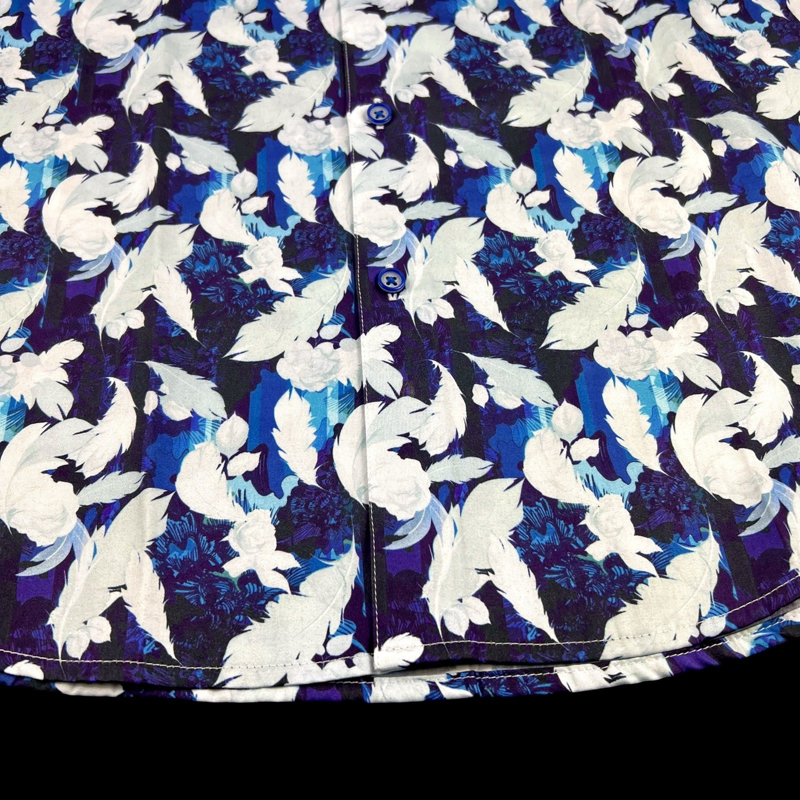 Robert Graham Geo Floral Red White Blue Tropical Short Sleeve Shirt Large $228