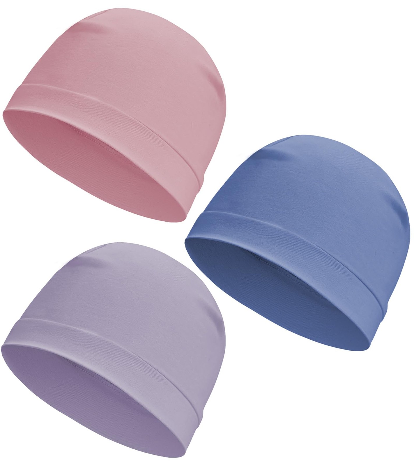 3 Pack Cotton Skull Cap Beanie Lightweight Sleep Hat Chemo Headwear for MenWo