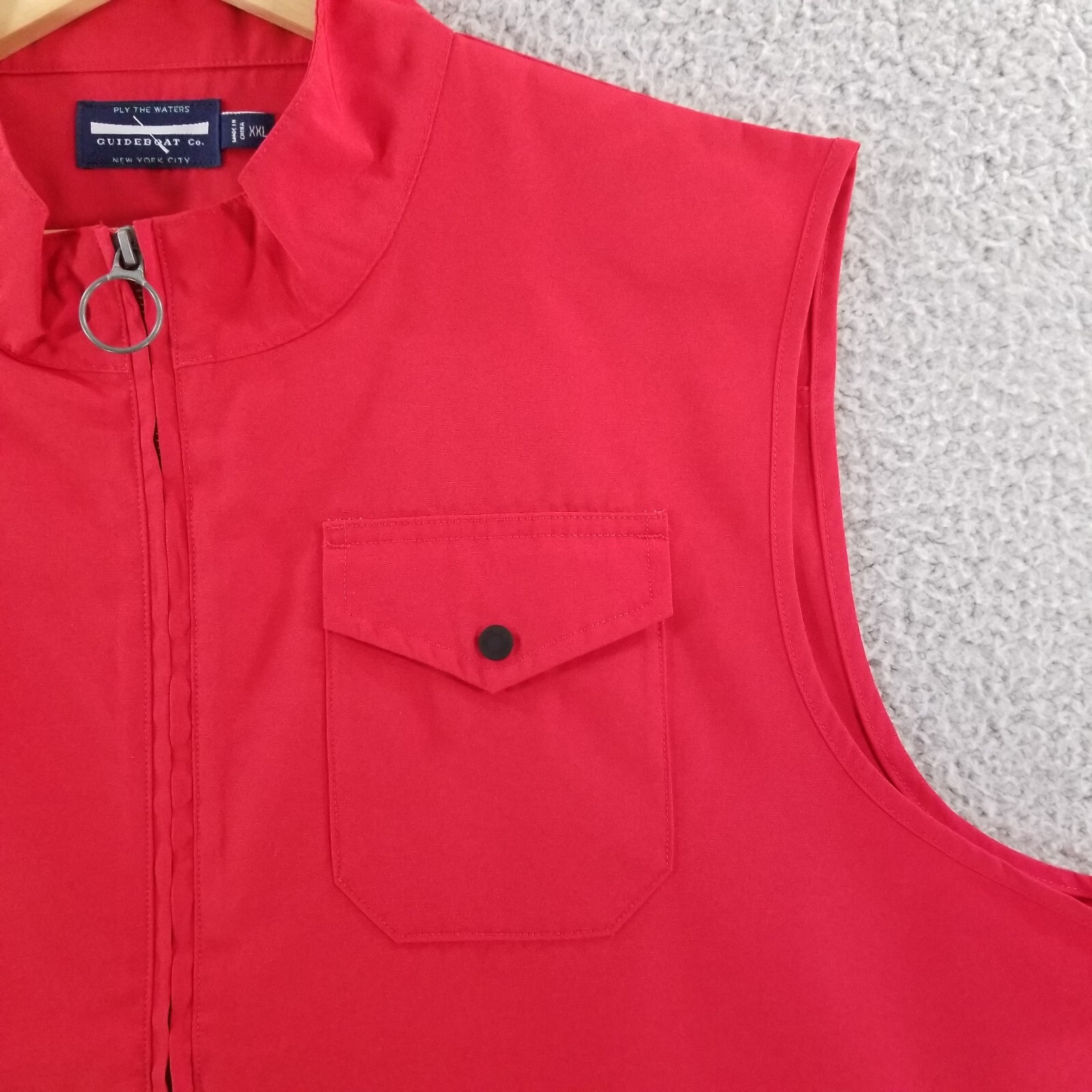 Guideboat Company Sailing Vest Mens XXL Red Full Zip Boating Yachting Cuttyhunk