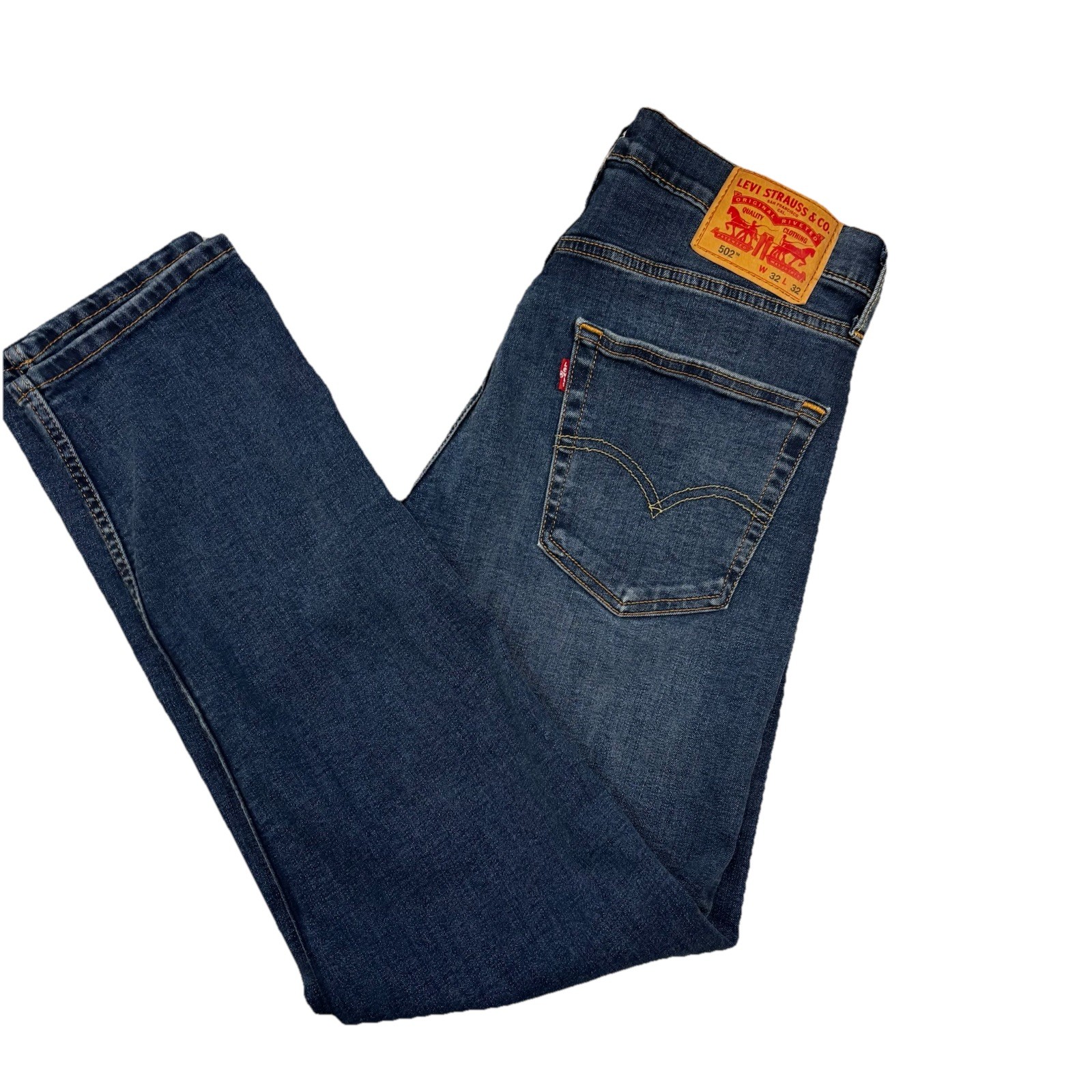 Levi’s 502 Regular Taper Fit Men’s Jeans 32×32 (31) Dark Blue Stretch