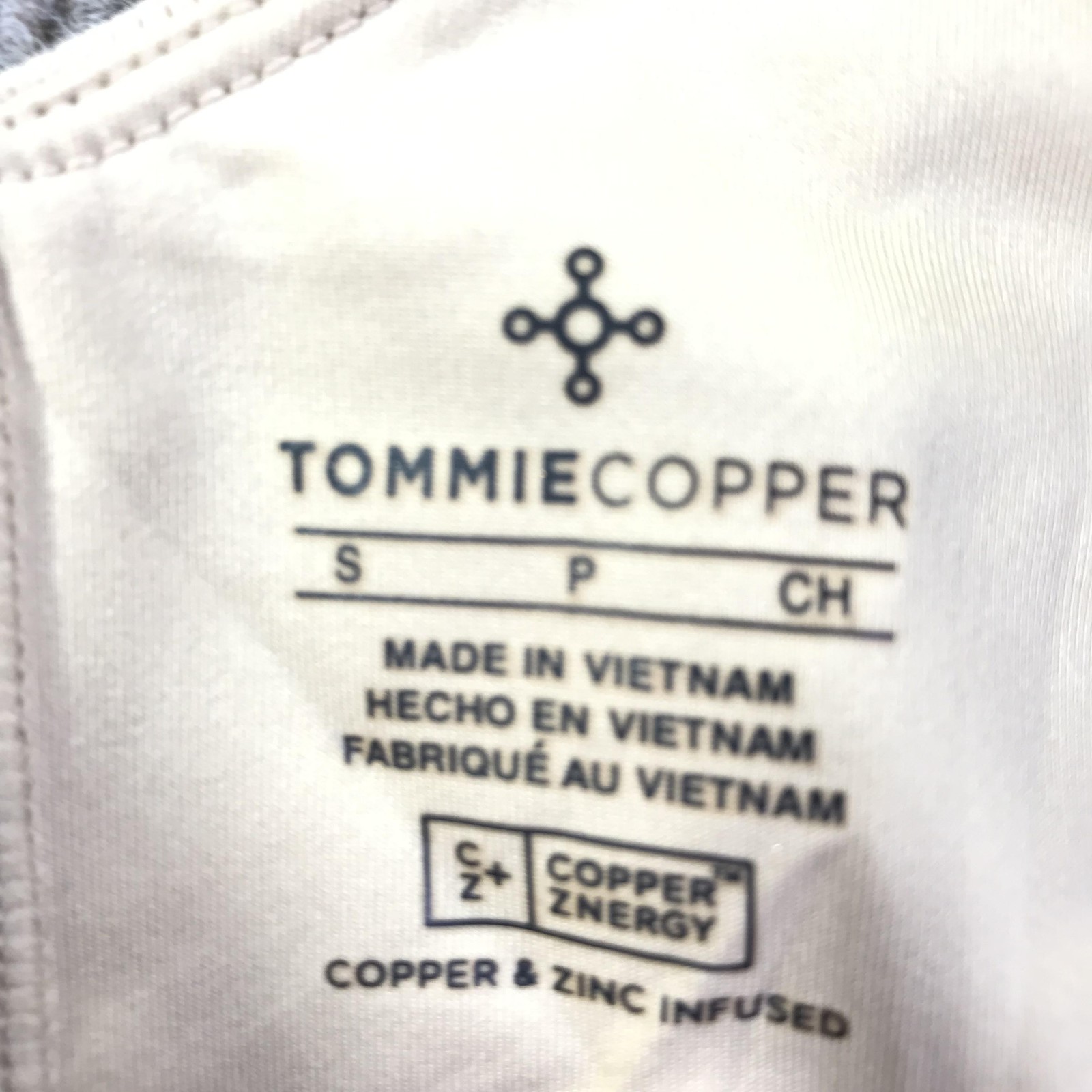 Tommie Copper Sports Bra Womens Small Beige Shoulder Support Athletic Gym Wear