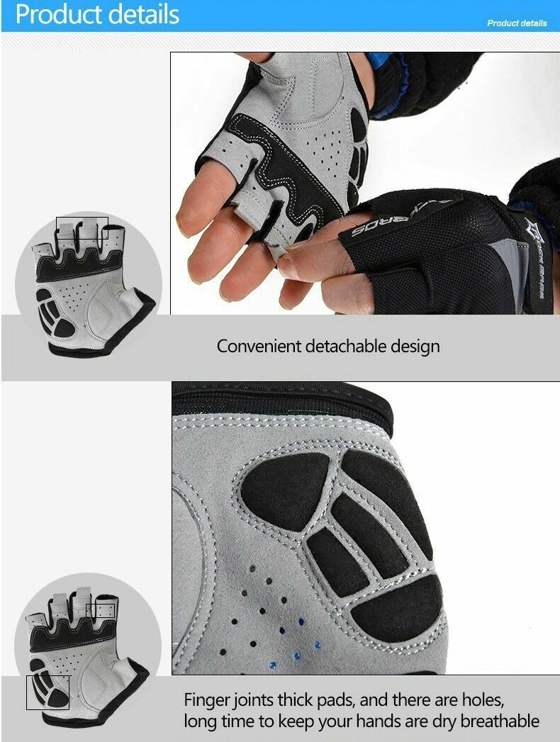 ROCKBROS Cycling Non-Slip Breathable Bicycle Gloves Gel Pad Half Finger Gloves