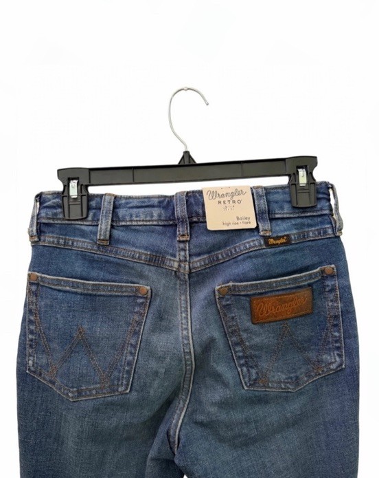 WRANGLER RETRO WOMEN 25×34 BAILEY HIGH RISE FLARE DENIM JEANS BELL BOTTOM NWT
