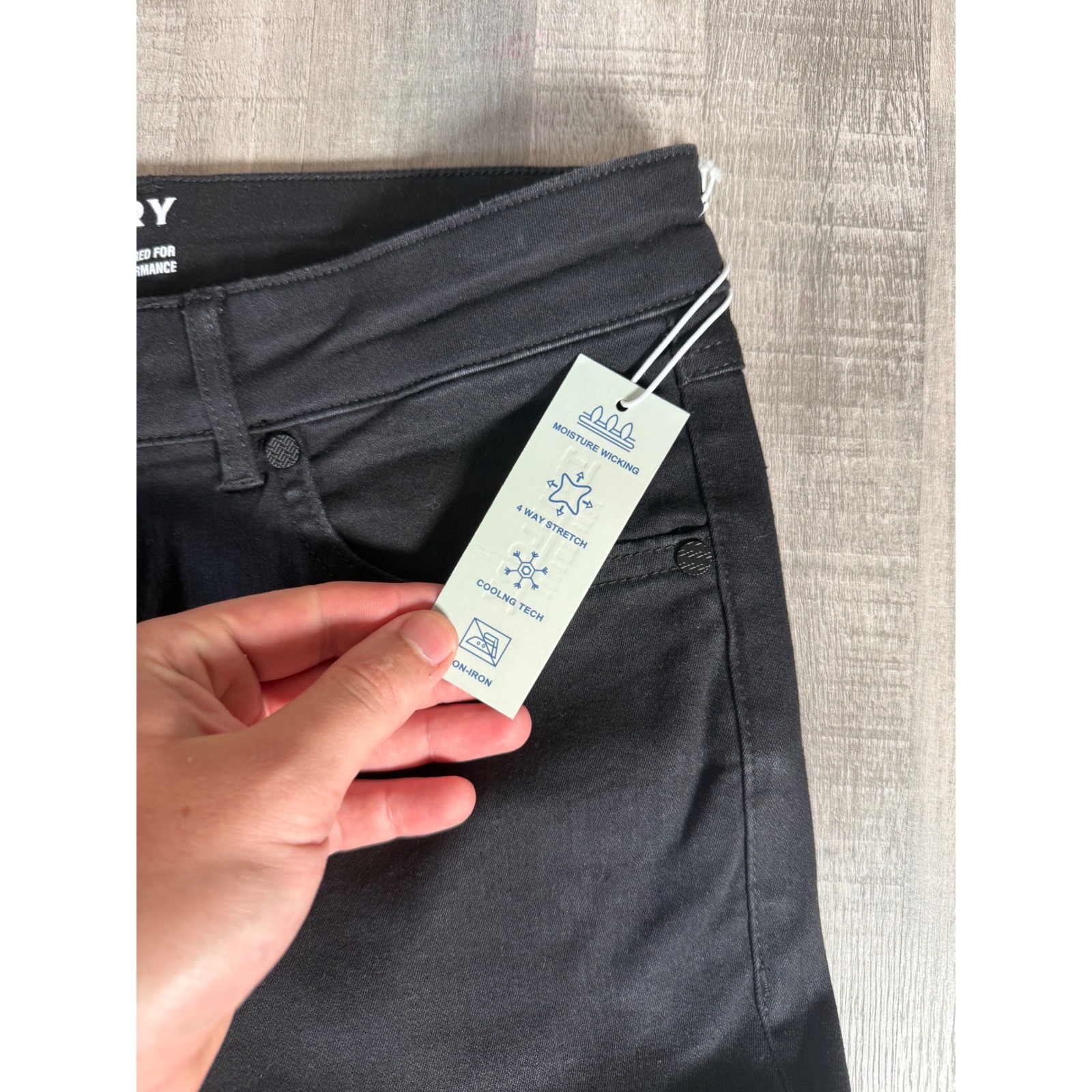 Twillory Performance Technical Denim Mens 32×32 Black Trim Fit Stretch Pants NWT
