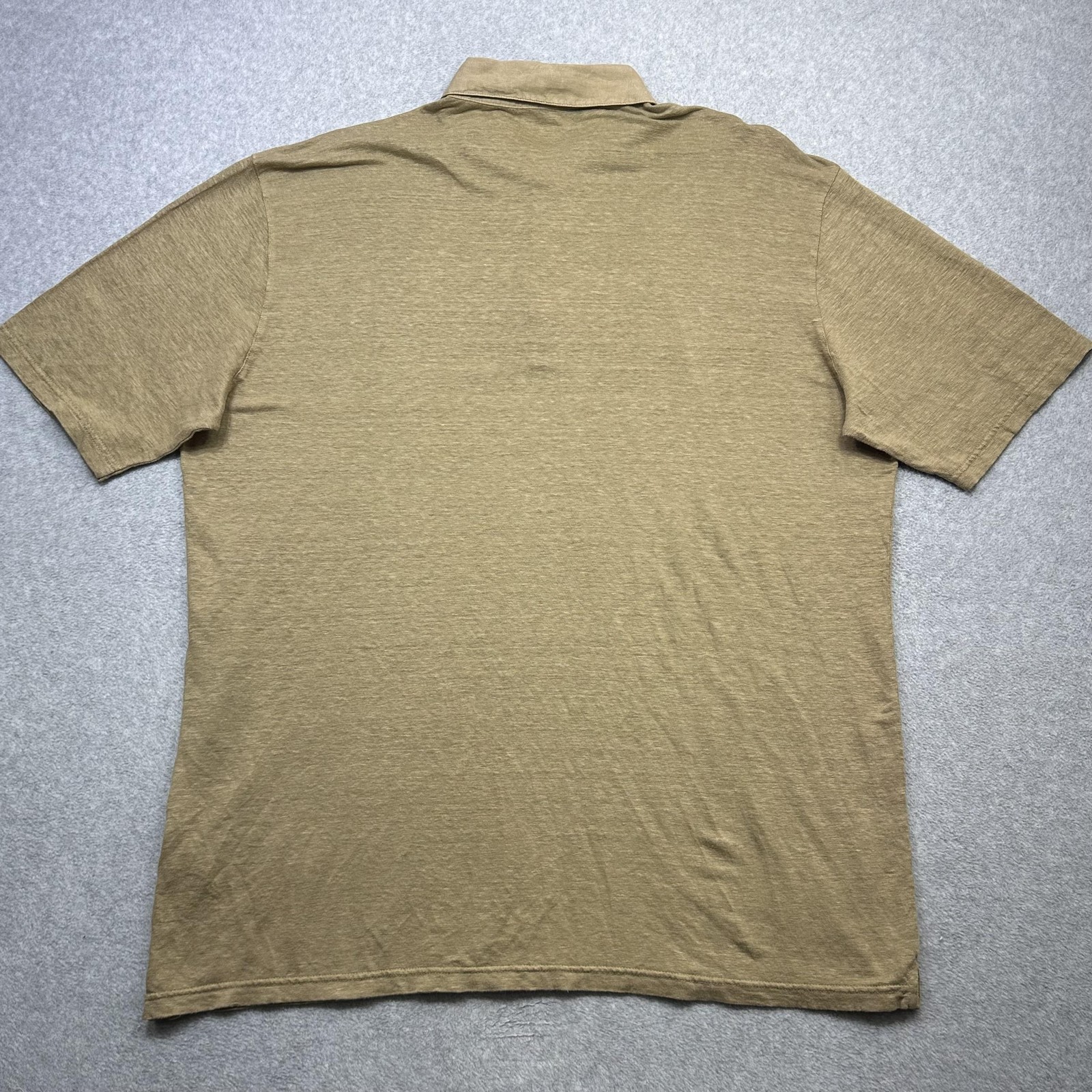 Peter Millar Greystone Polo Shirt Mens Large Beige Linen Crown Crafted Summer