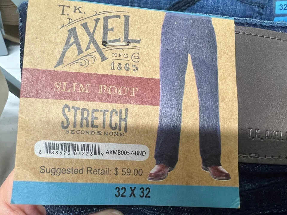 T.K. Axel Slim Boot Cut Stretch Denim Jeans, Dark Wash (BONDI) *CHOOSE SIZE*