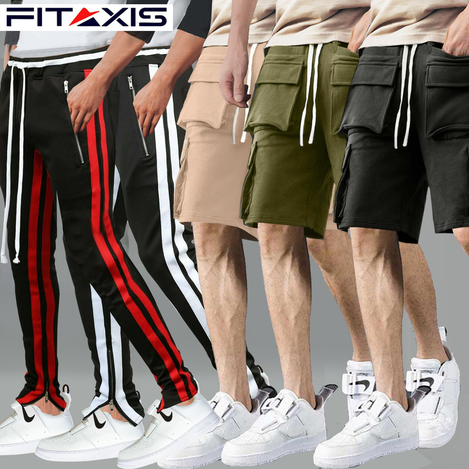 Streetwear Shorts Cargo Multi Pocket Men’s Training Wear Track Trouser FITAXIS