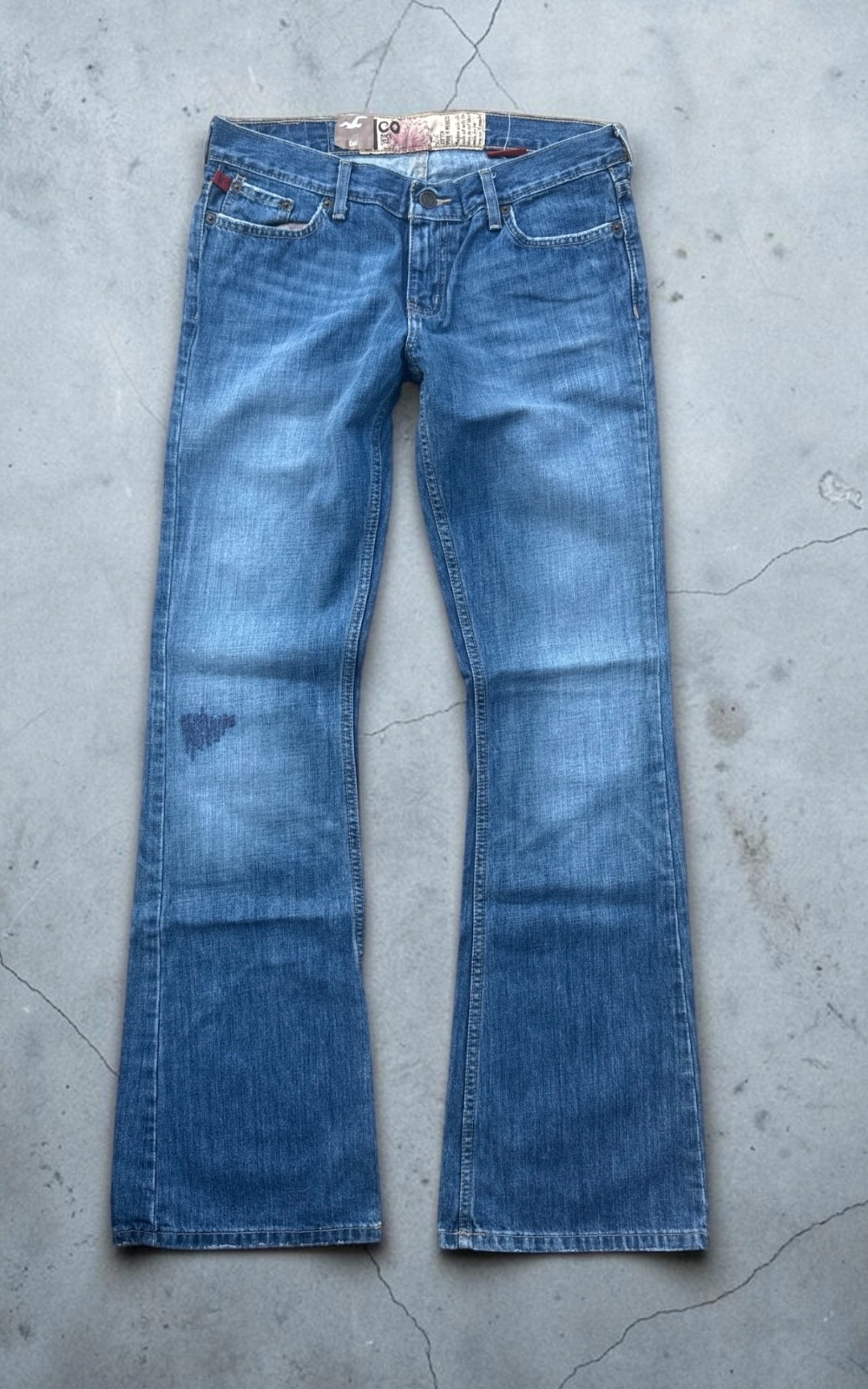 Hollister Women’s Cali Flare Low Rise Distressed Y2K Vintage Jeans Size 7 Reg