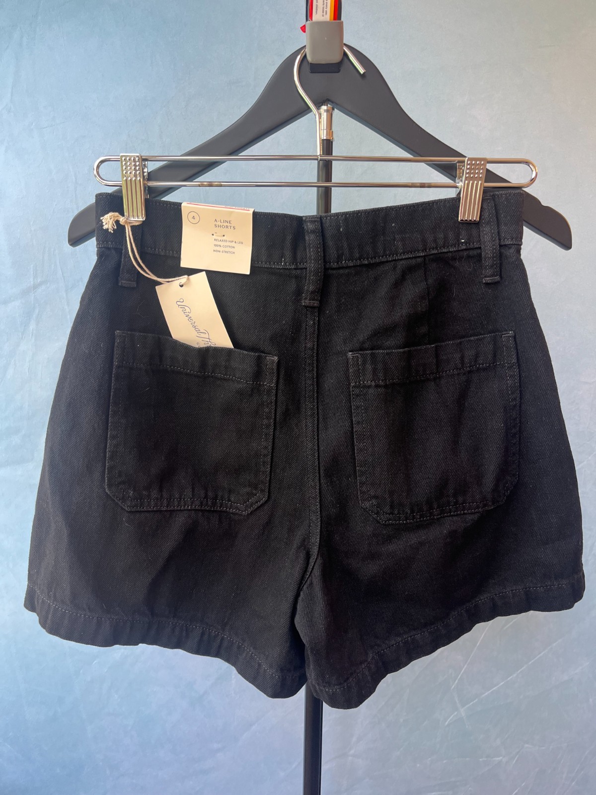 Universal Thread High Rise A-Line Shorts 100% Cotton Women Black Size 4 NEW