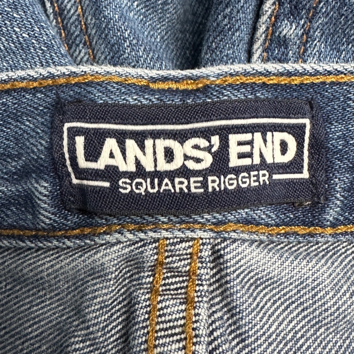 Lands End Square Rigger Mens Relaxed Fit Jeans Blue Denim 33×28 501601 F18