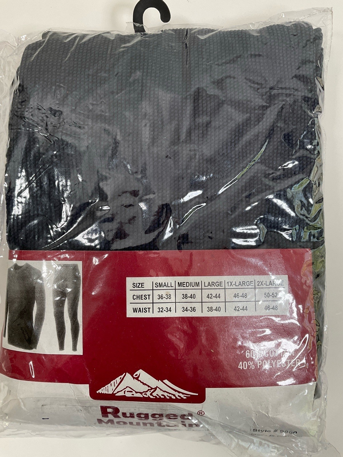 NIP Men’s Rugged Mountain Waffle Knit Thermal Underwear Long Johns Set Navy – XL