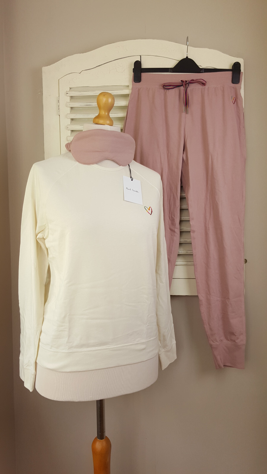 Paul Smith Women’s Pink Cotton Lounge / Pyjama Set with Eye Mask (L) RRP £175