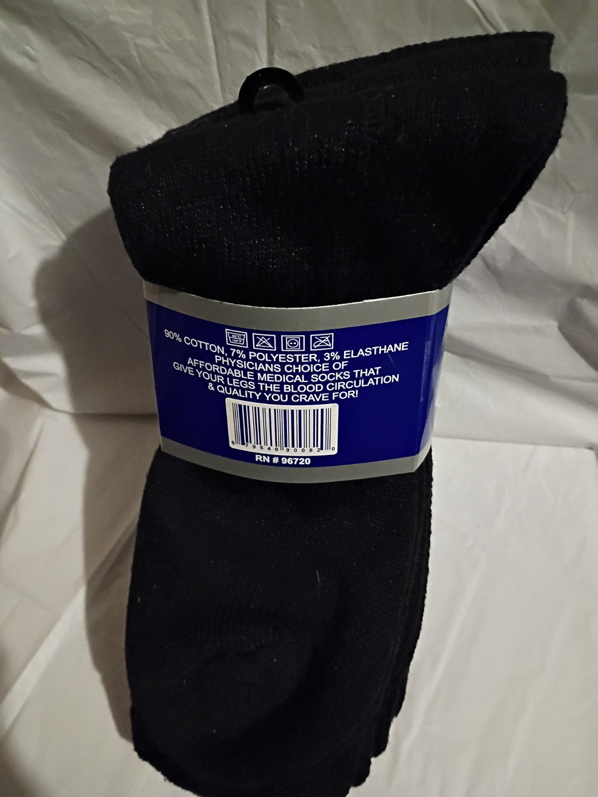 Debra Weitzner Therapeutic Crew Socks Black Men’s Size 10-13 Cotton Blend