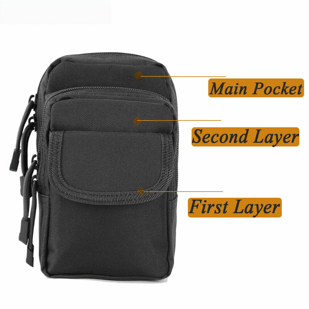 Men Military Tactical Molle Pouch Outdoor Sports Belt Waist Pack Bag for Camping