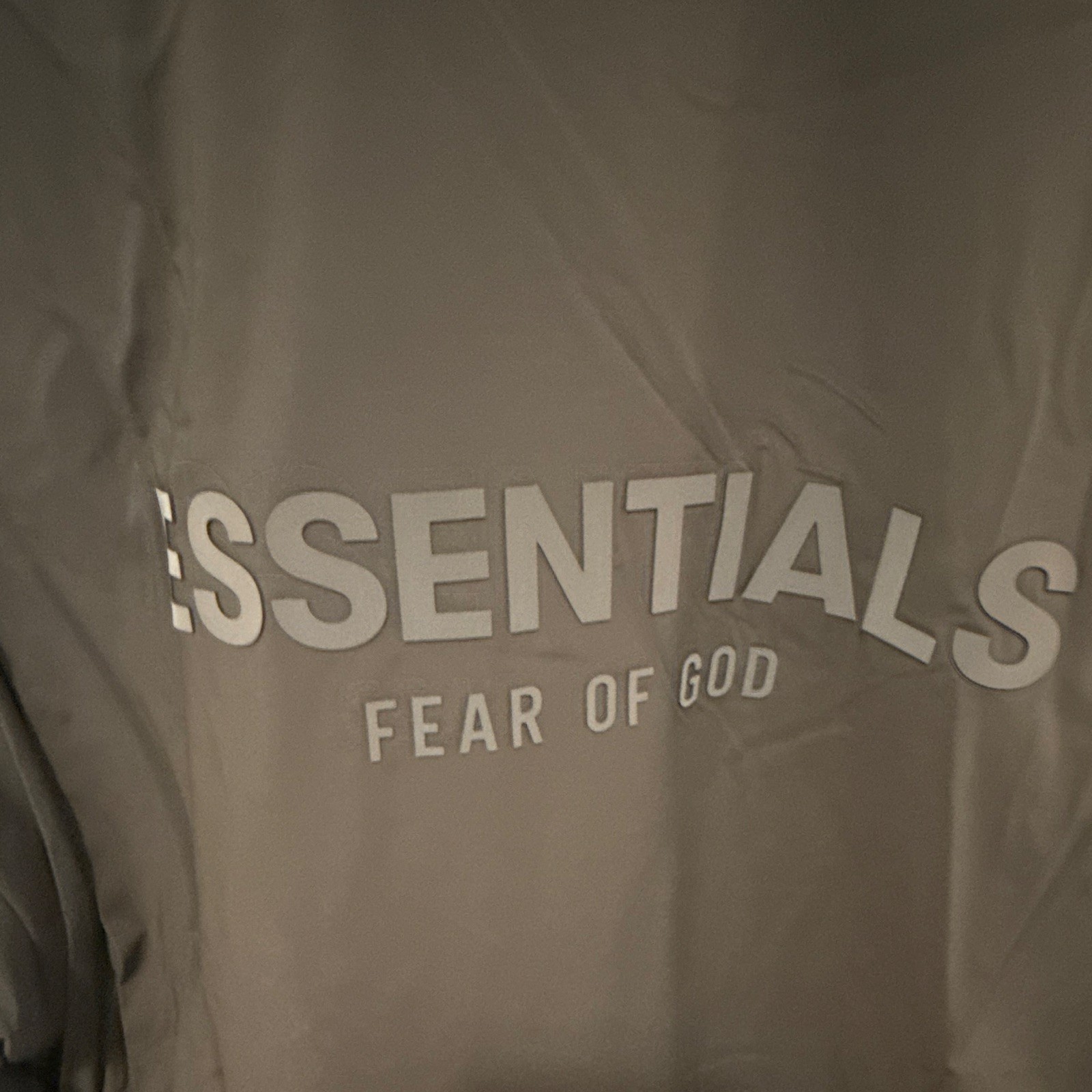 ESSENTIALS Fear of God off Black. nylon Full Zip Insulated shirt Jacket Size S