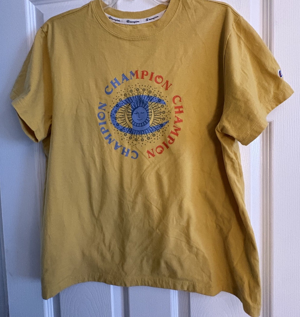 Champion Women’s Gold Athletic T-Shirt Size XL 100% Cotton