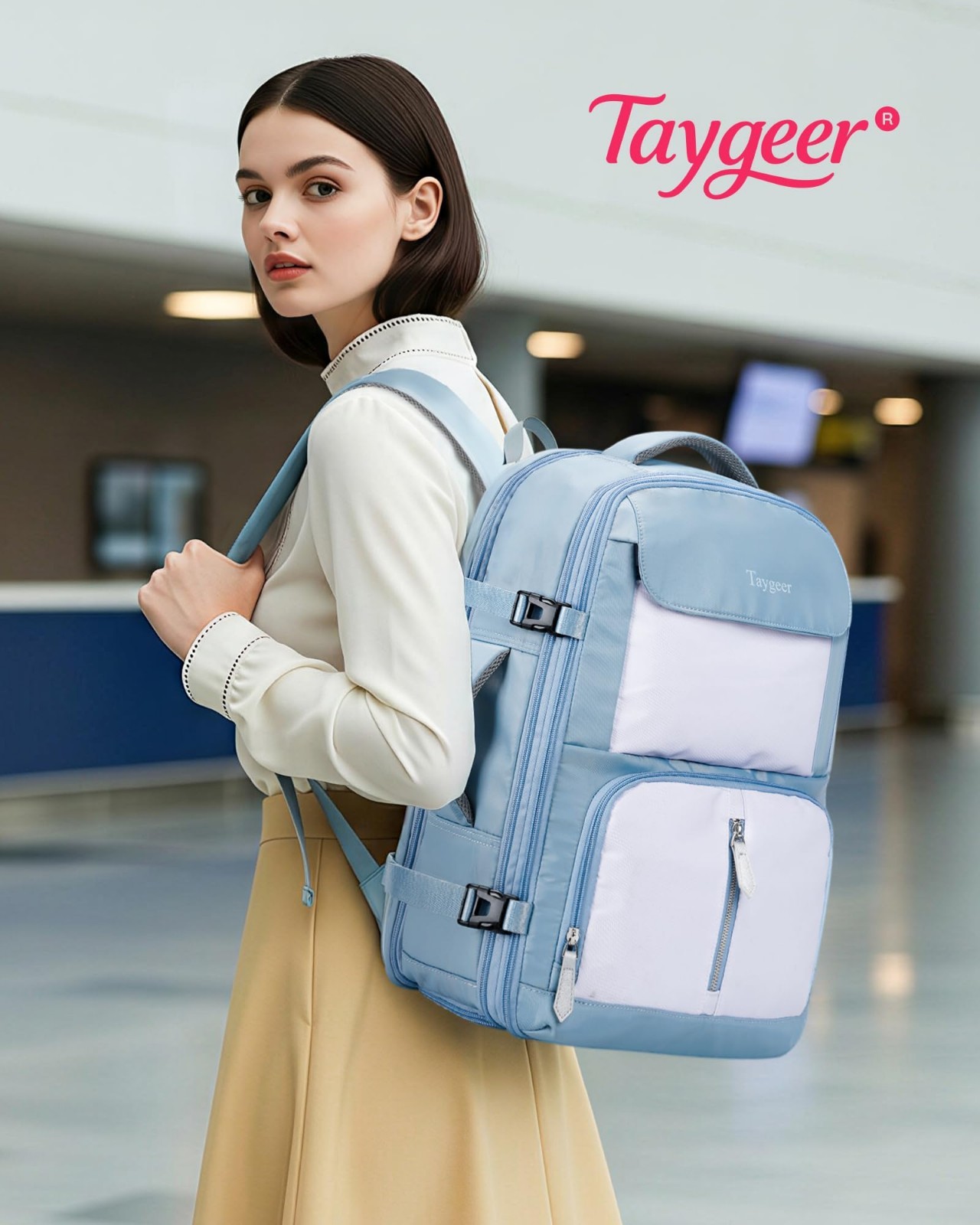 Expandable Travel Backpack with Hidden Shoe Compartment, Fits 15.6″ Laptop, TSA