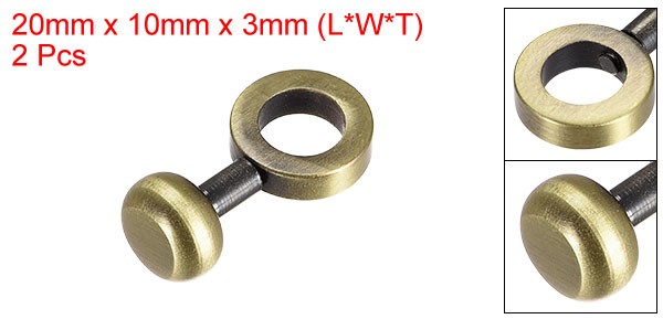 2Pcs Zipper Insert Buckle Purse Bag Chain Strap Connective Clip Buckles, Bronze