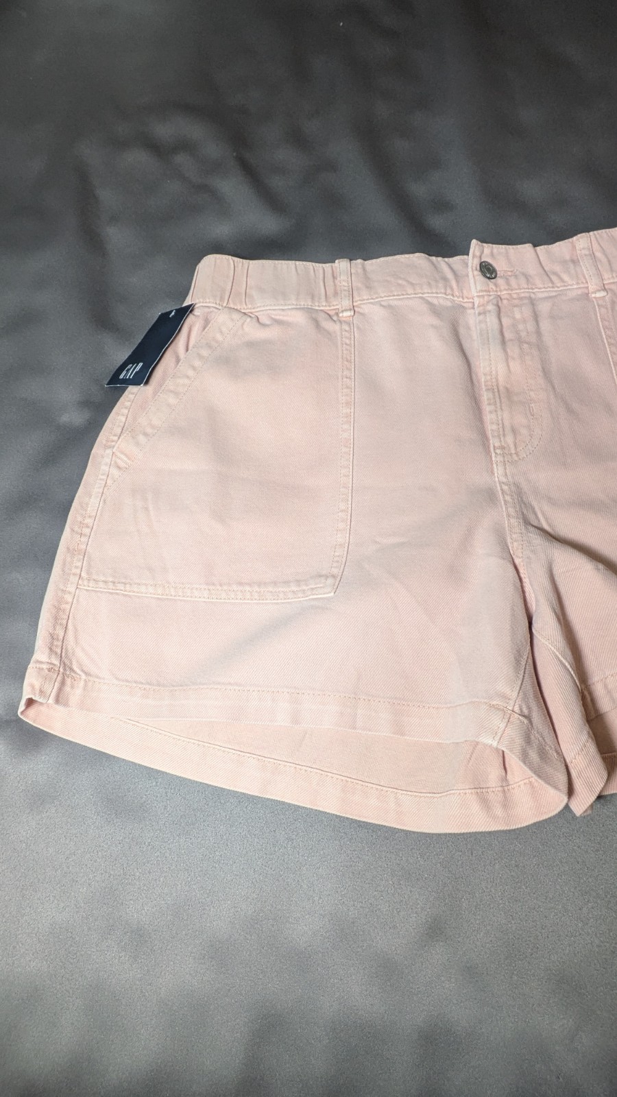 Gap Women’s Twill Short Button Zip Fly Elastic Back Waistband Patch Pockets XL