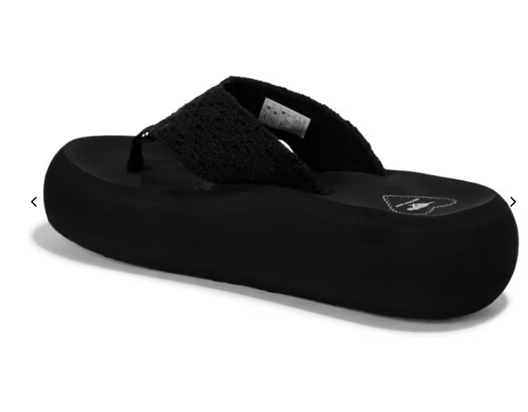 WOMEN’S ROCKET DOG BLACK SANDY FAIRVIEW CROCHET COTTON FLIP FLOPS 7, 8,9,10,11