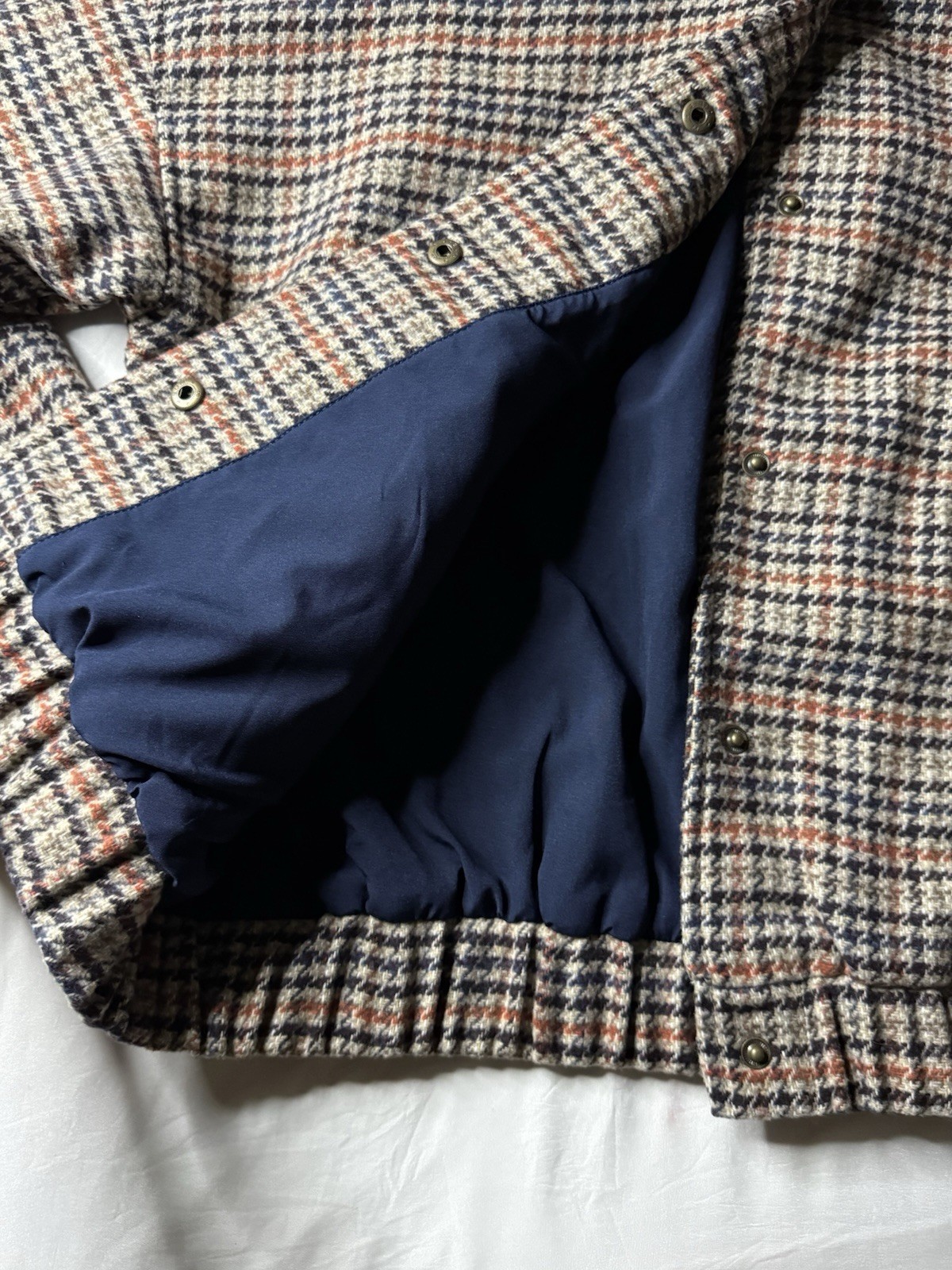 Old Navy Women’s M Houndstooth Bomber Jacket Button Front Lined Midweight