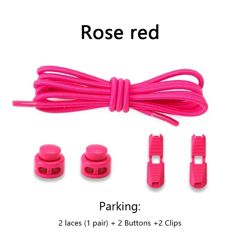 No Tie Elastic Shoelaces Lock Laces Shoe Strings Sports w/ Locking Toggle