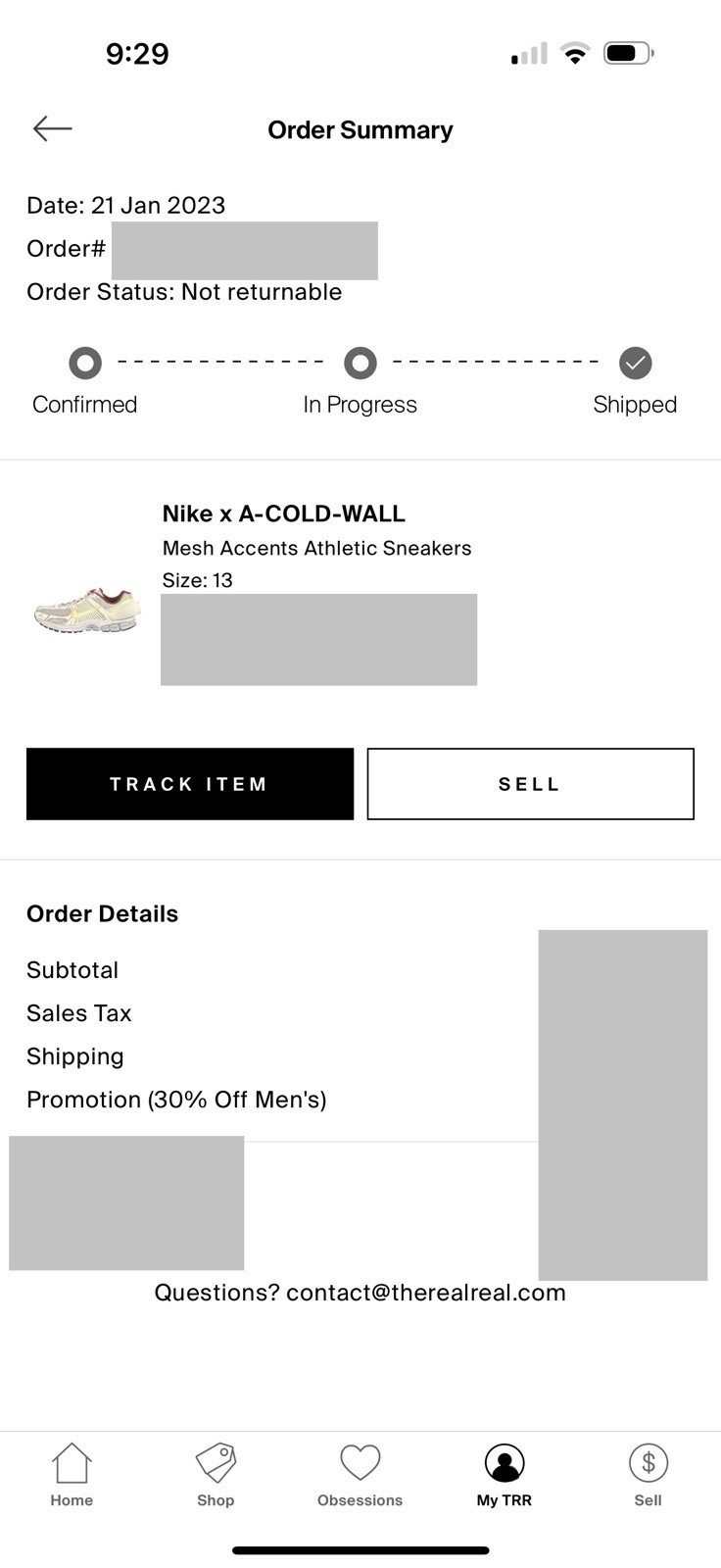 Nike x A-Cold-Wall Vomero 5 Zoom Grey & White “Sail” Size 13