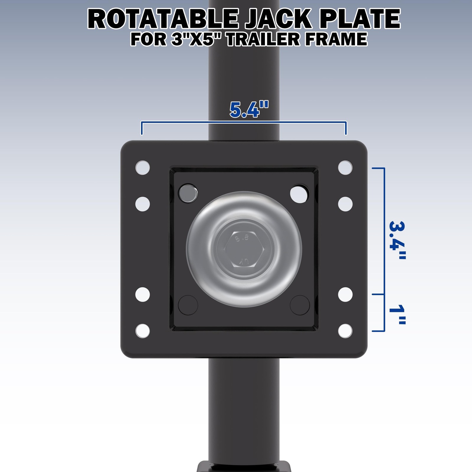 TOWKING 1200lb Boat Trailer Jack with Wheel 10 in Lift Utility