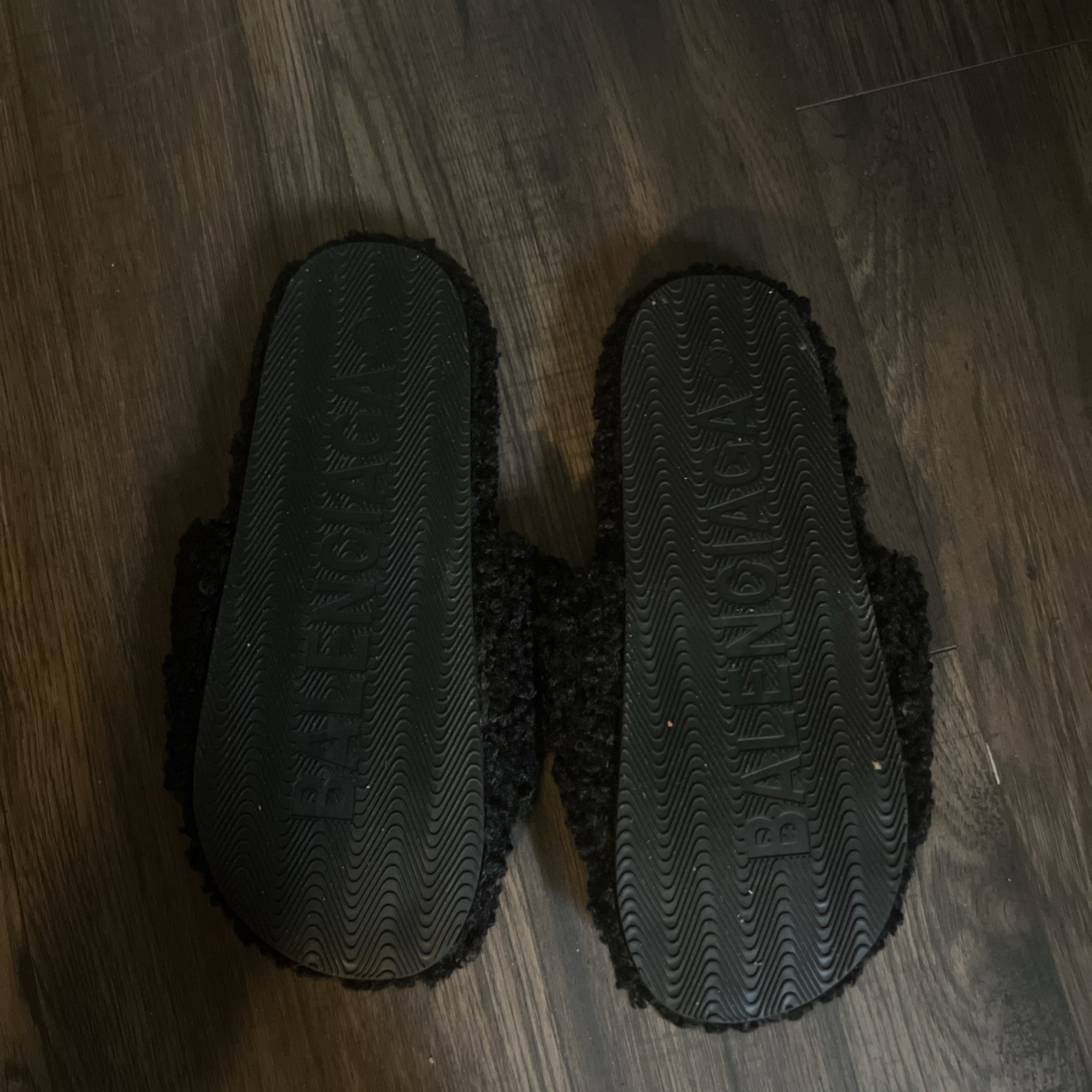 Brand new Black Balenciaga Fur Slides Size 10.5 true to size