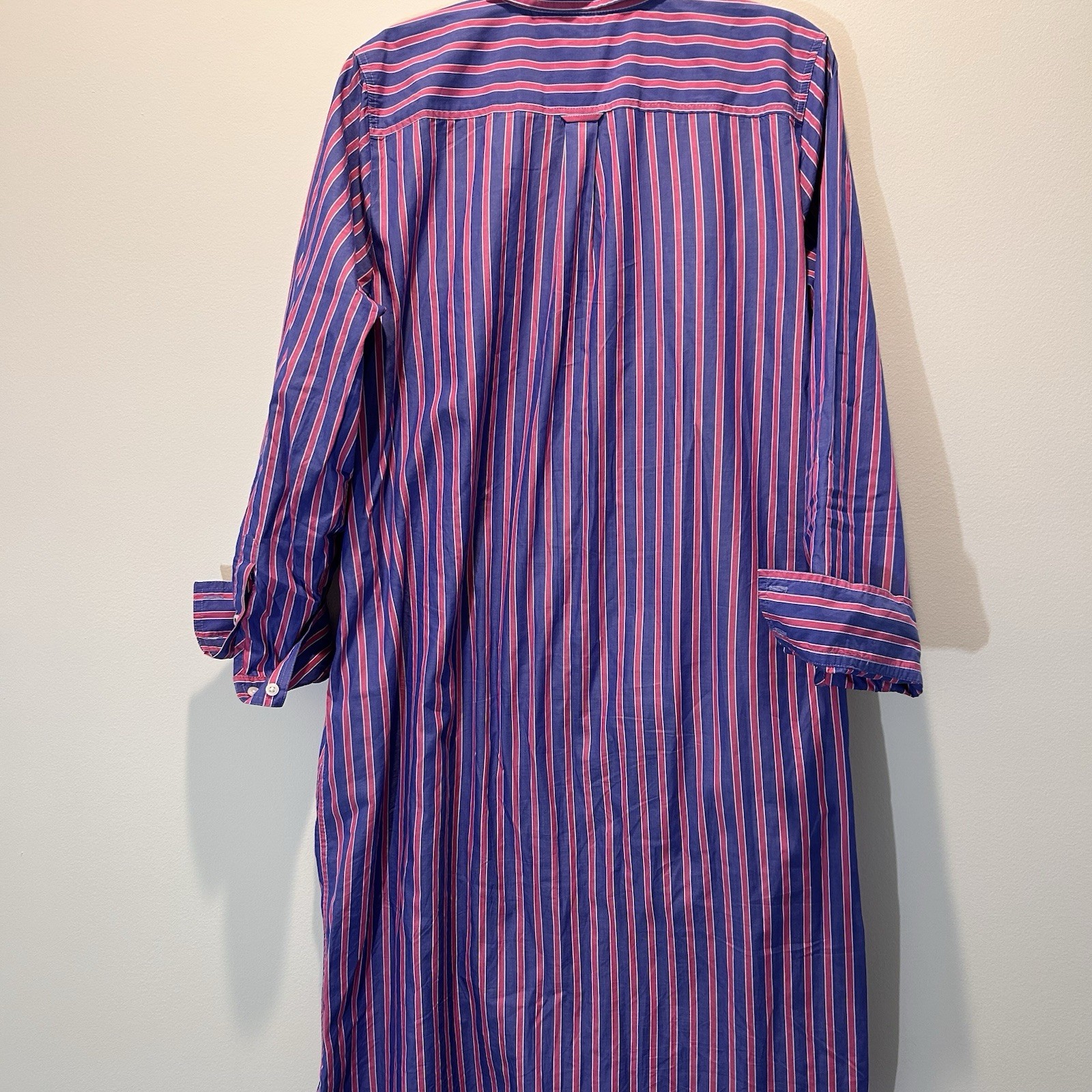 J.Crew Tall Striped Button-Down Cotton Shirtdress Blue Pink