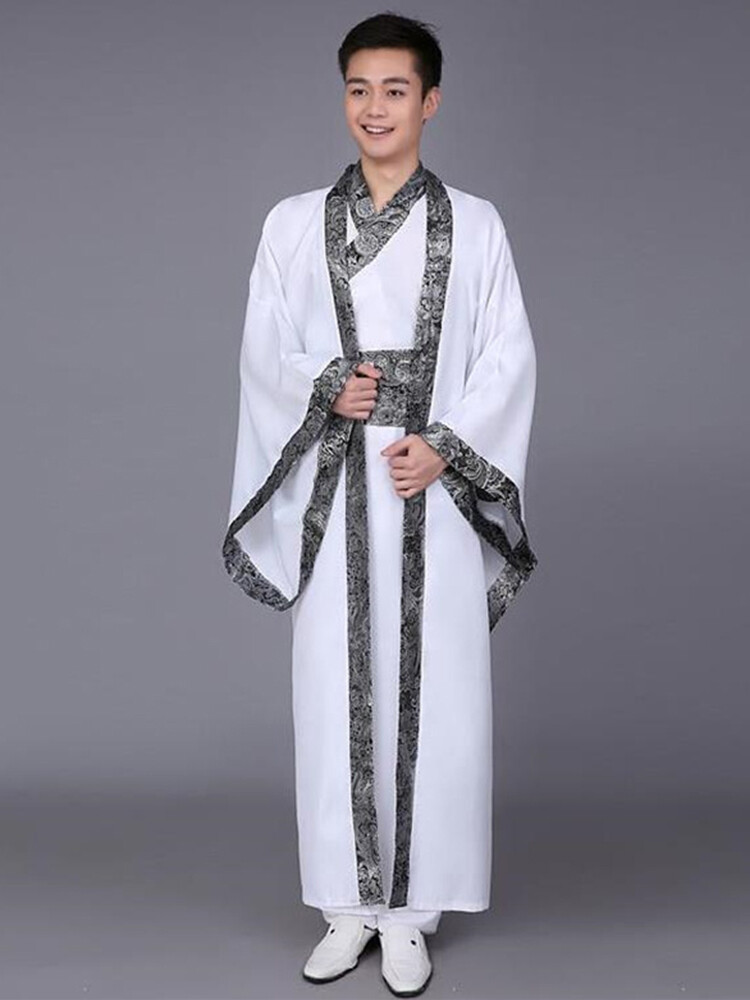 Ancient Chinese Hanfu Men Traditional National Dance Costume Han Dynasty Elegant