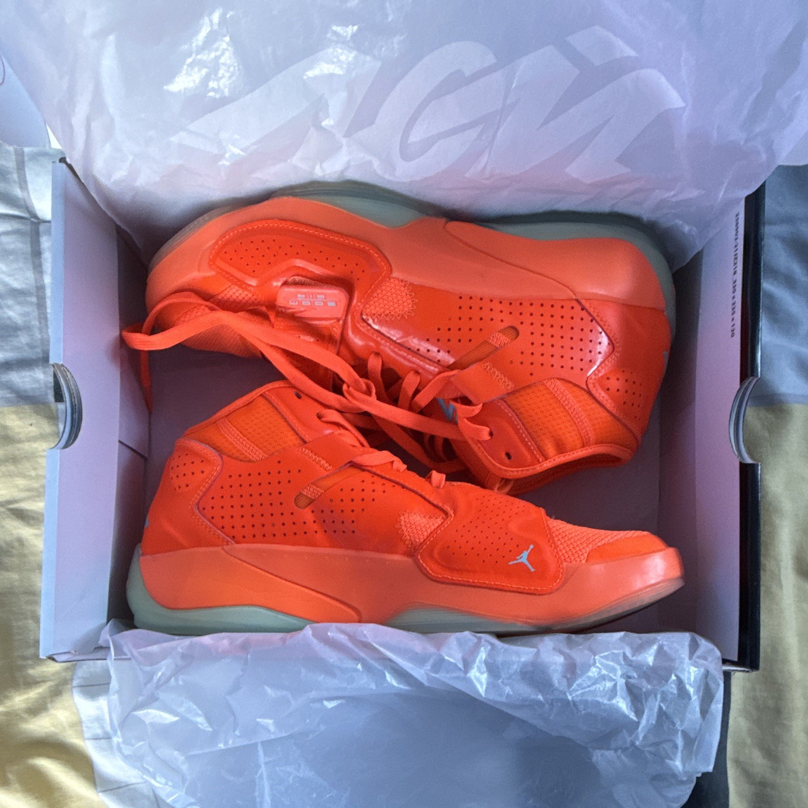 Jordan Zion 2 Men’s Orange Mid Top Basketball Sneakers Lace Up DO8990-800