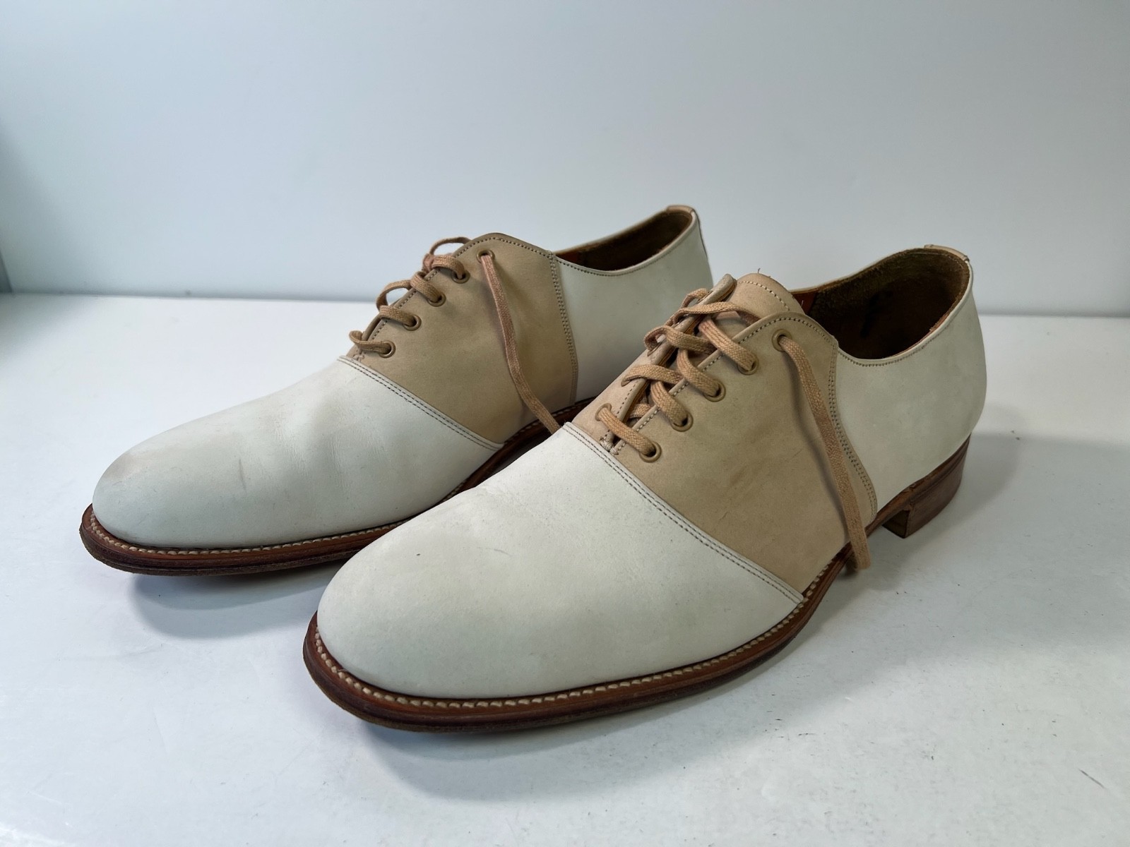 Polo Ralph Lauren Bench Made England Suede Leather Saddle Oxford Shoes 10D