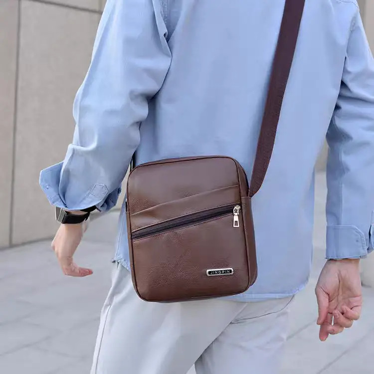 Men’s Leather Crossbody Bag Shoulder Sling Travel Casual Messenger Chest Pack US