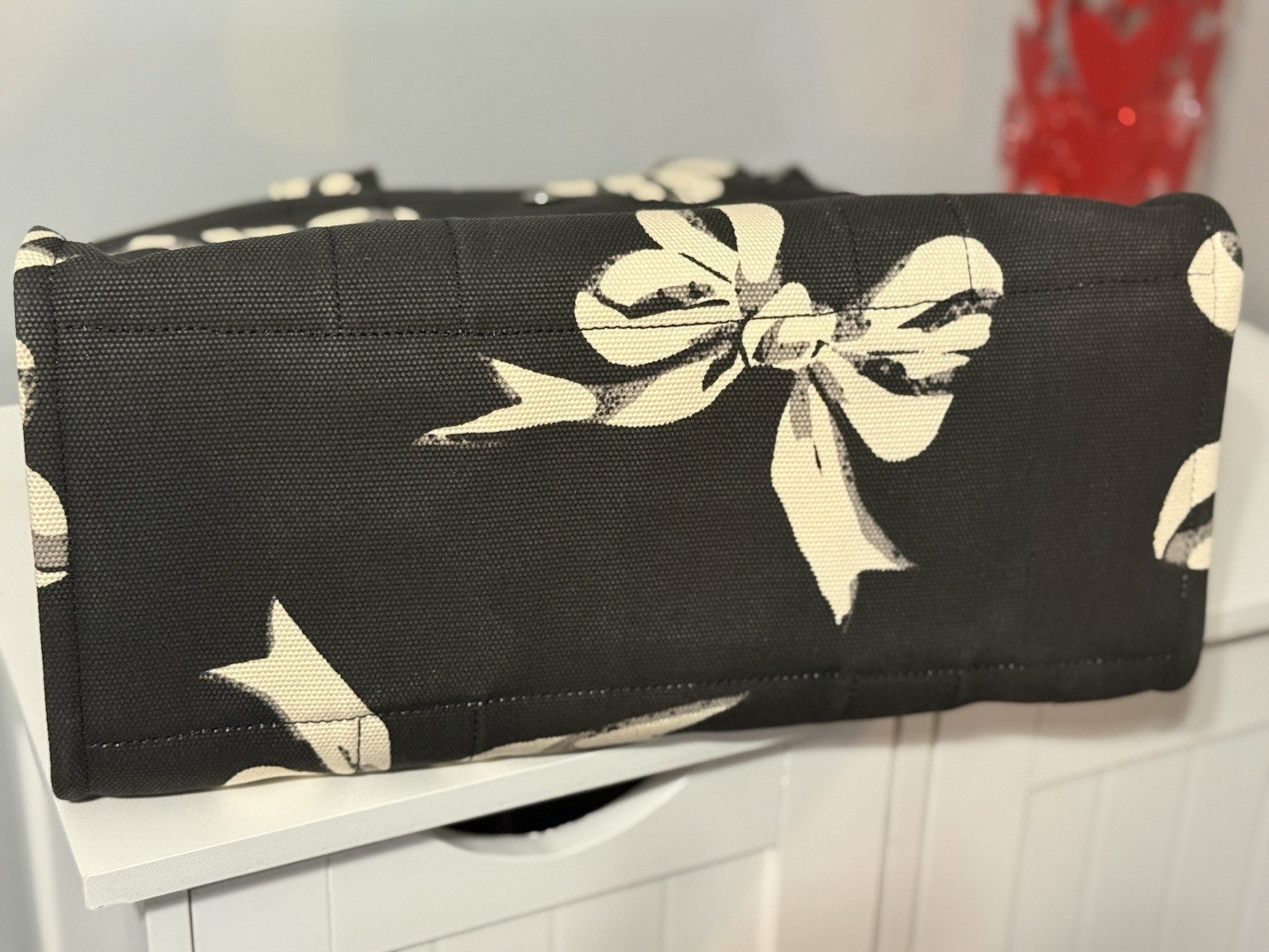 COACH Tote Bag With Bow Print Canvas