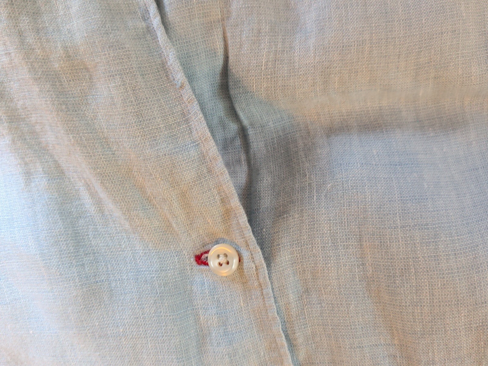 Daniel Cremieux Shirt Men’s X Large Blue 100% Linen Italian Classic Fit Pocket