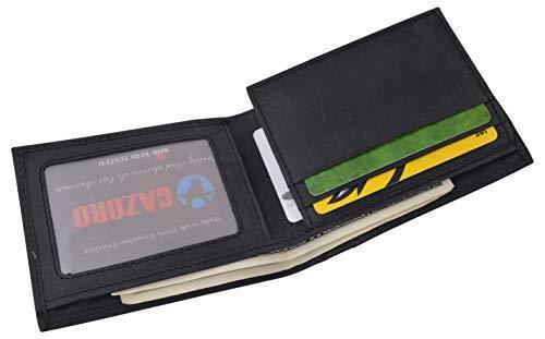 RFID Blocking Genuine Leather Bifold Wallet USA Stars & Stripes Design CAZORO