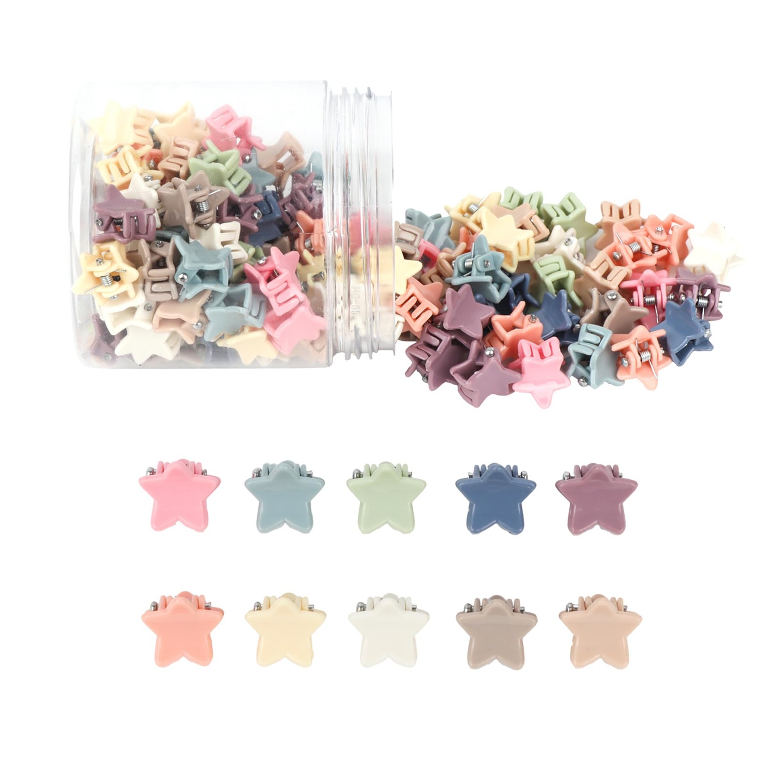 GTTUKK 100Pcs Multicolor Mini Star Hair Clips, 1 Count (Pack of 100),
