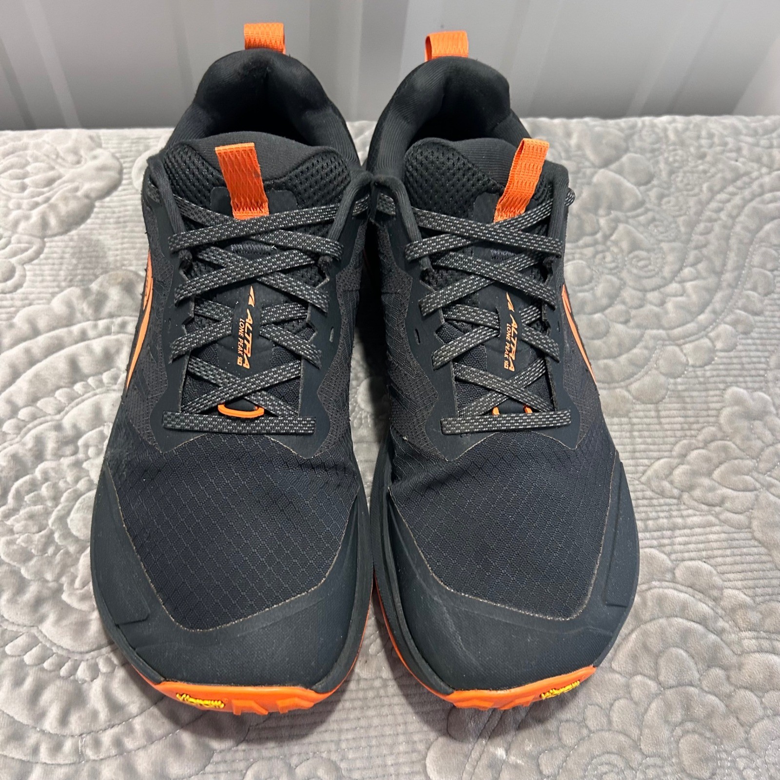 Altra Lone Peak 9 Mens Athletic Trail Running Shoes Black Orange Size 11