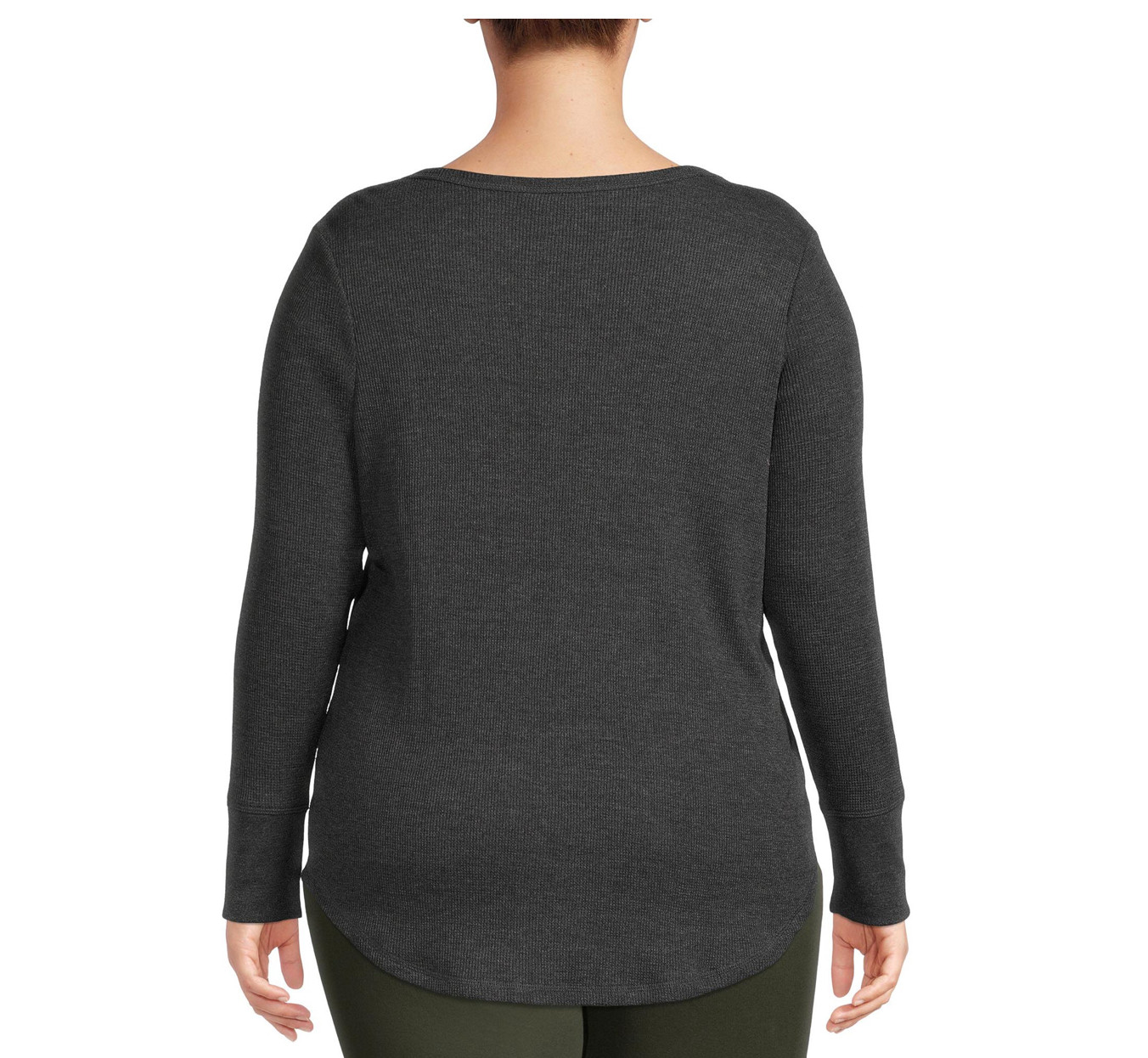 Terra & Sky Women’s Plus Size Long Sleeve Waffle Top – CHOOSE COLOR, 1X-5X