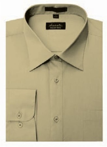 CL1022-16 1-2×34-35 Mens Wrinkle Free Tan Dress Shirt – Tan-16 1-2 x 34-35