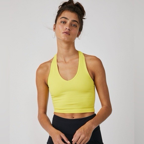 Free People Women’s FP Movement Free Throw Crop Top in Lemon Verbena