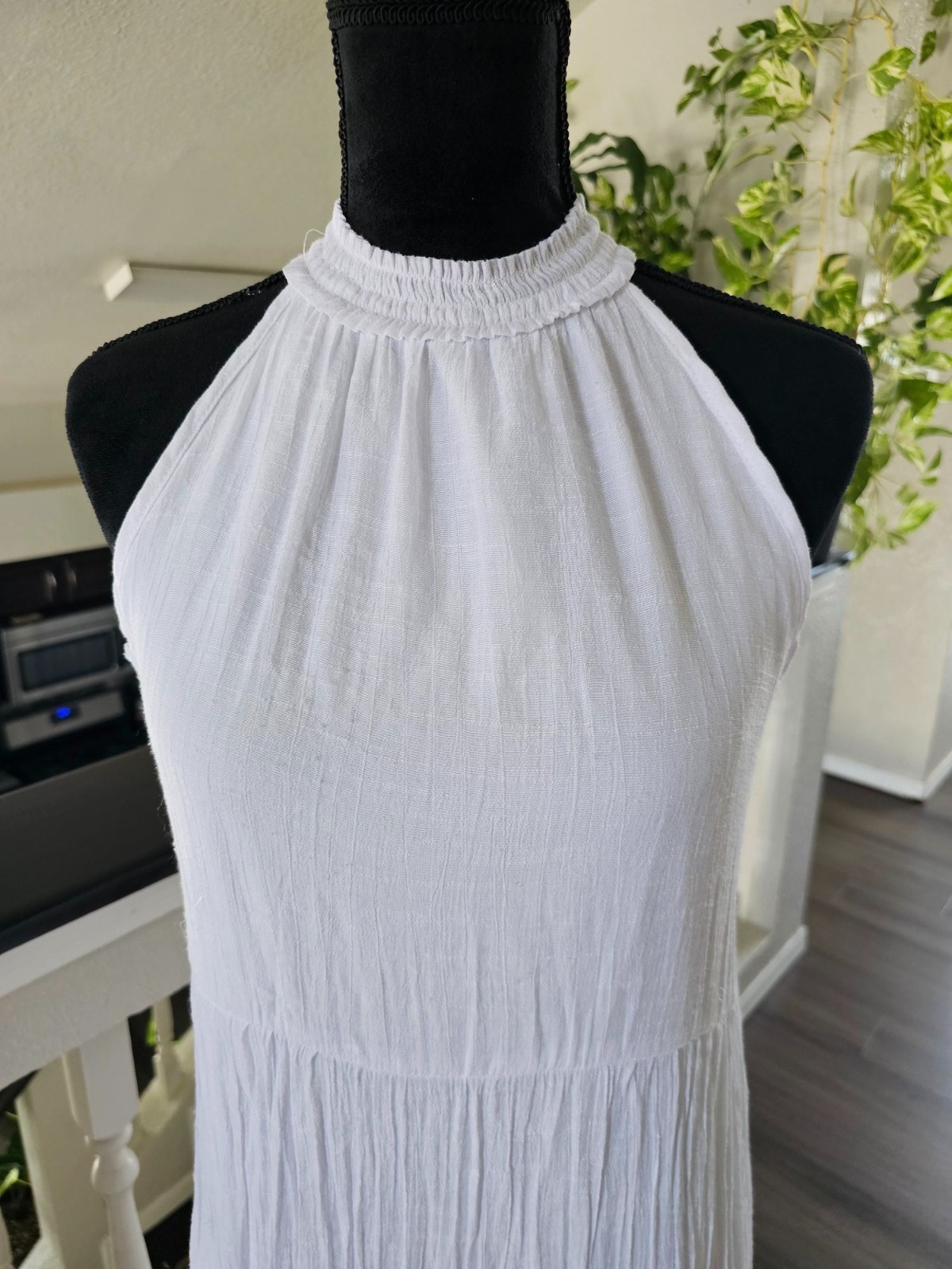 MILLE GABRIELLE White Halter Maxi Dress Small