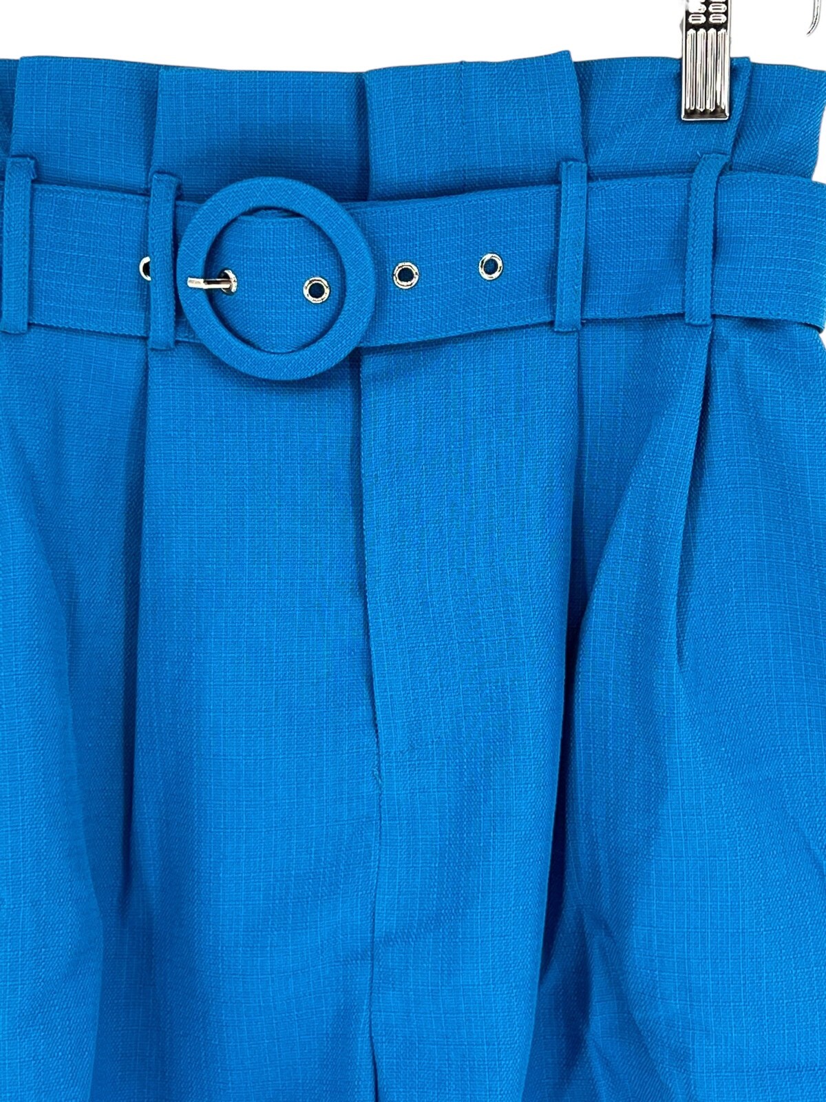 Flying Tomato Shorts High Rise Paper Bag Woven Blue Belted Pockets Varies Sizes