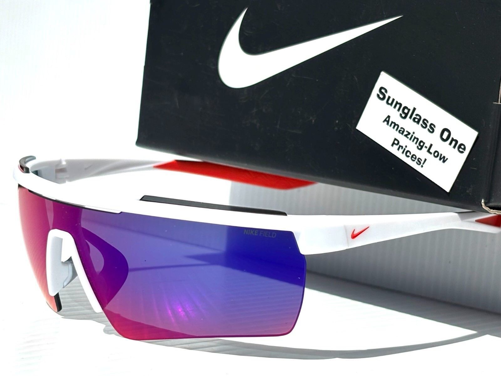 Nike WINDSHIELD ELITE 20 White Team Orange Frame Field Tint Sunglass CW1167 104
