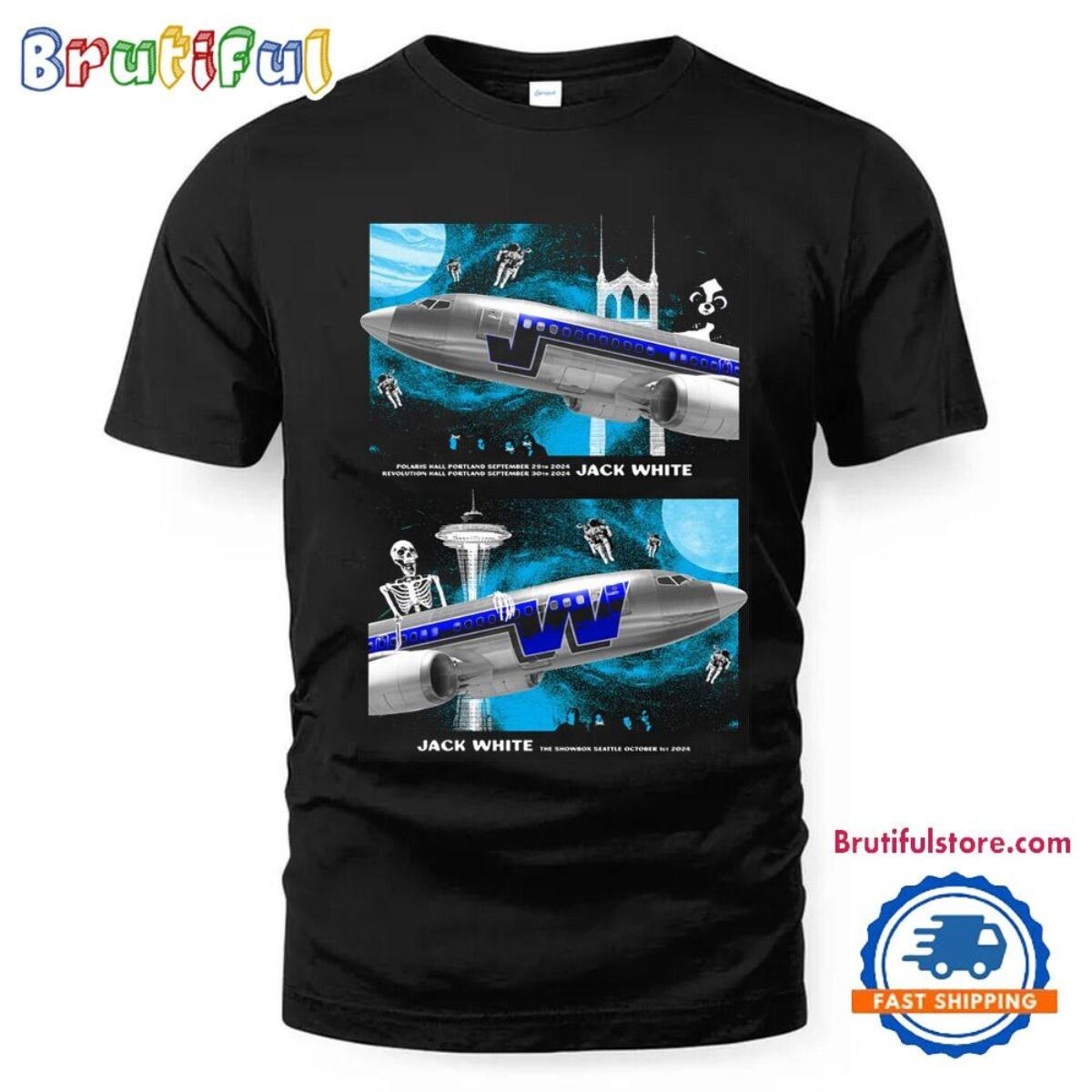 Jack White Sept 29-30 & Oct 1 2024 Live At Portland And Seattle T Shirt H875