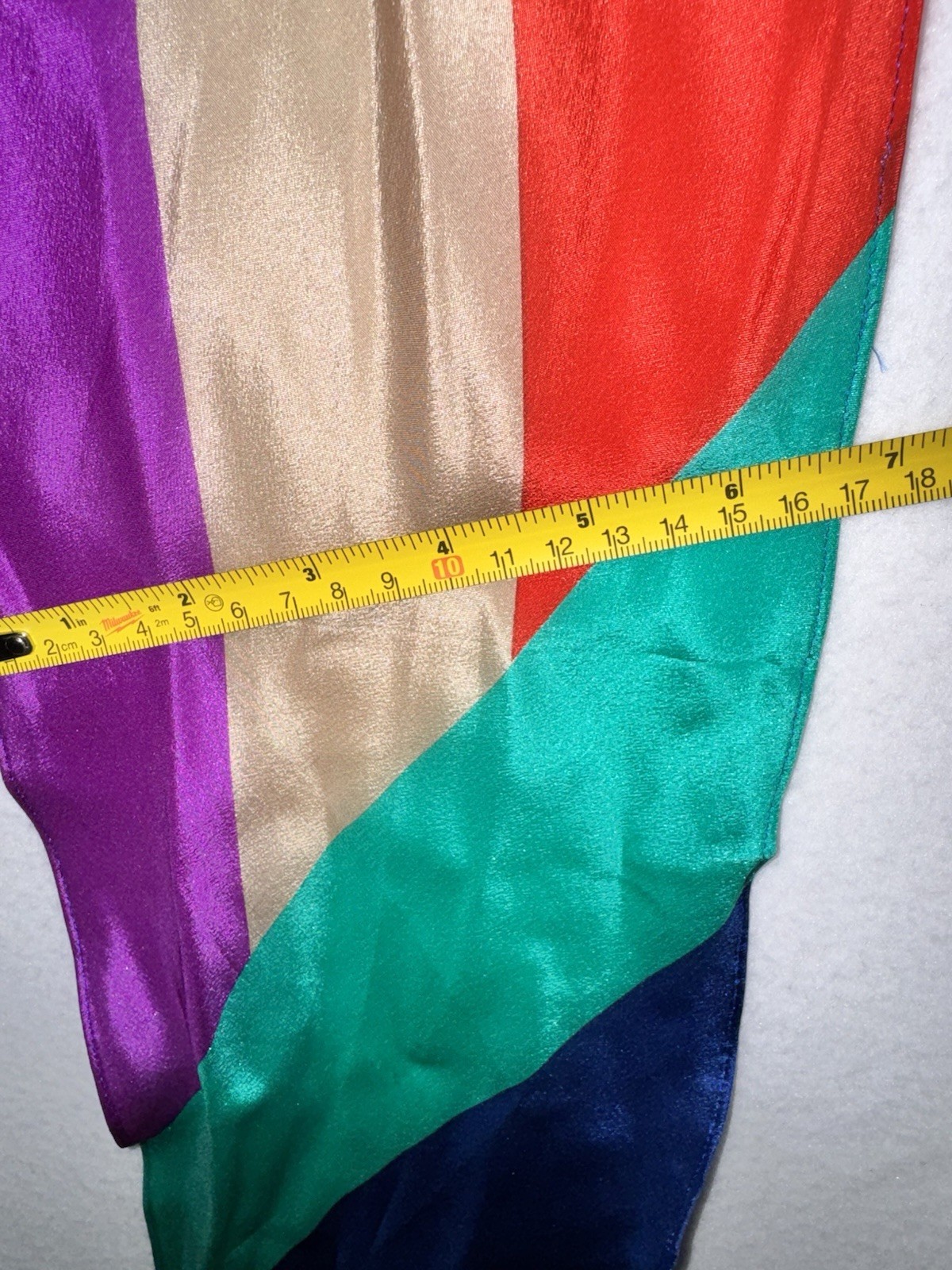 Vintage Baar & Beards All Silk Scarf Striped Color Block Rectangle Long Slim