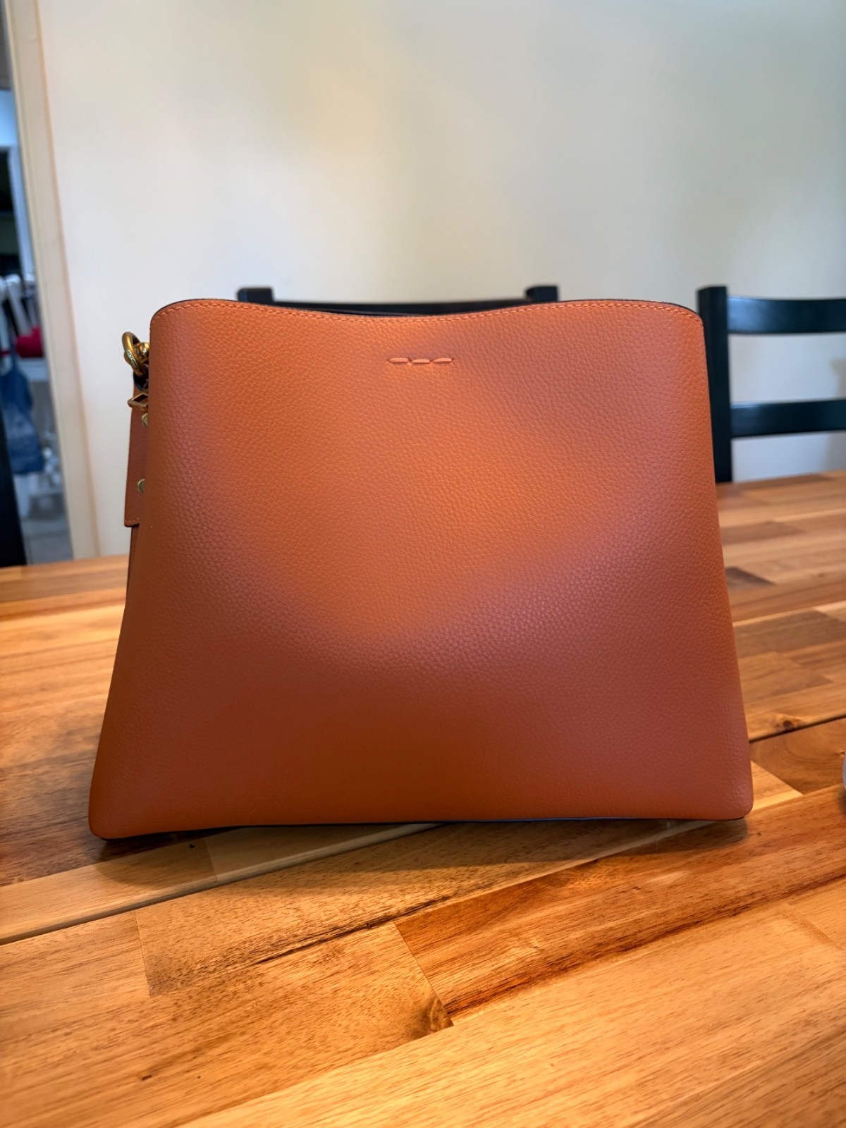 Coach Willow Saddle Turnlock Leather Bucket Bag with Two Detachable Straps